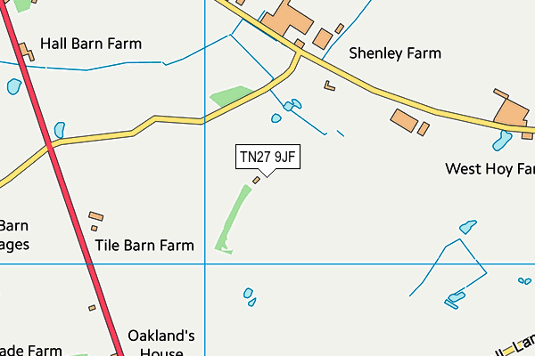 TN27 9JF map - OS VectorMap District (Ordnance Survey)
