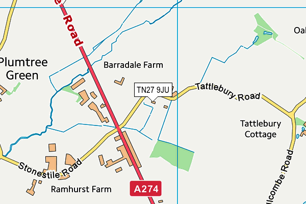 TN27 9JU map - OS VectorMap District (Ordnance Survey)