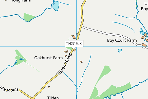 TN27 9JX map - OS VectorMap District (Ordnance Survey)