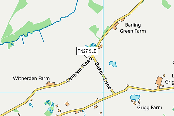Headcorn Cricket And Tennis Club map (TN27 9LE) - OS VectorMap District (Ordnance Survey)