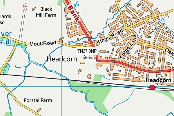 TN27 9NP map - OS VectorMap District (Ordnance Survey)