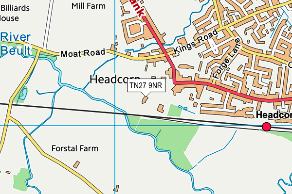 Headcorn Village Hall map (TN27 9NR) - OS VectorMap District (Ordnance Survey)