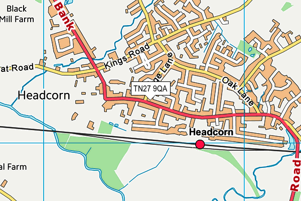 TN27 9QA map - OS VectorMap District (Ordnance Survey)