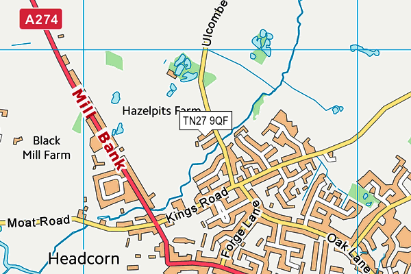 TN27 9QF map - OS VectorMap District (Ordnance Survey)