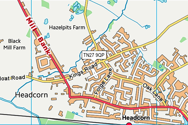 TN27 9QP map - OS VectorMap District (Ordnance Survey)