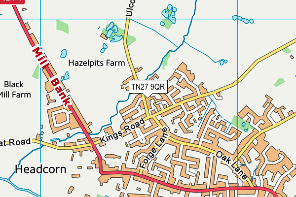 TN27 9QR map - OS VectorMap District (Ordnance Survey)