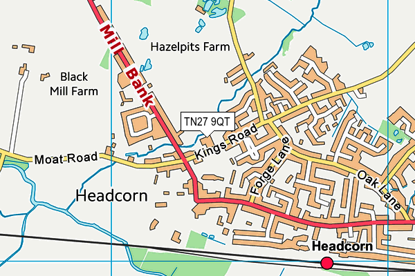 Headcorn Primary School map (TN27 9QT) - OS VectorMap District (Ordnance Survey)