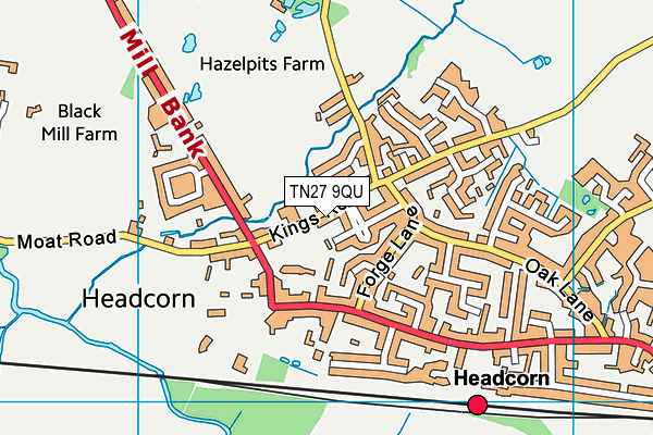 TN27 9QU map - OS VectorMap District (Ordnance Survey)