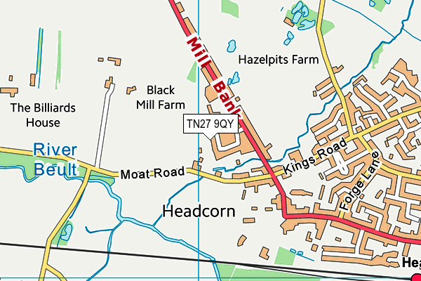 TN27 9QY map - OS VectorMap District (Ordnance Survey)