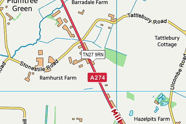 TN27 9RN map - OS VectorMap District (Ordnance Survey)