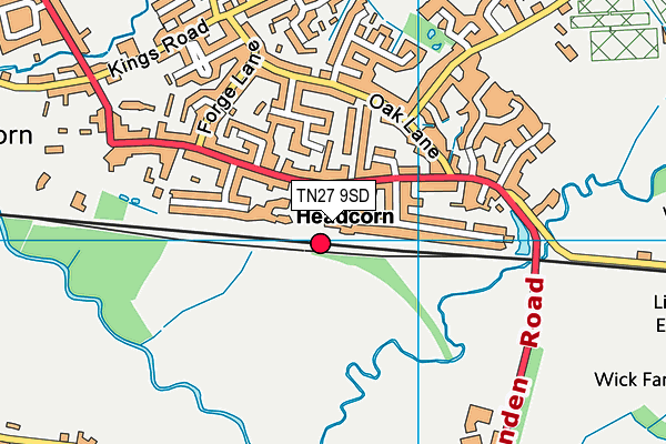 TN27 9SD map - OS VectorMap District (Ordnance Survey)