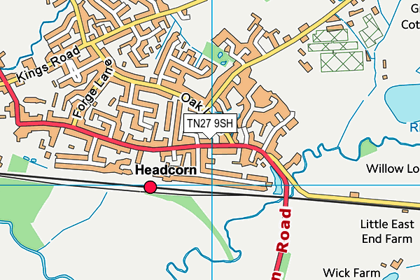 TN27 9SH map - OS VectorMap District (Ordnance Survey)