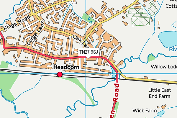 TN27 9SJ map - OS VectorMap District (Ordnance Survey)