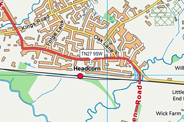 TN27 9SW map - OS VectorMap District (Ordnance Survey)