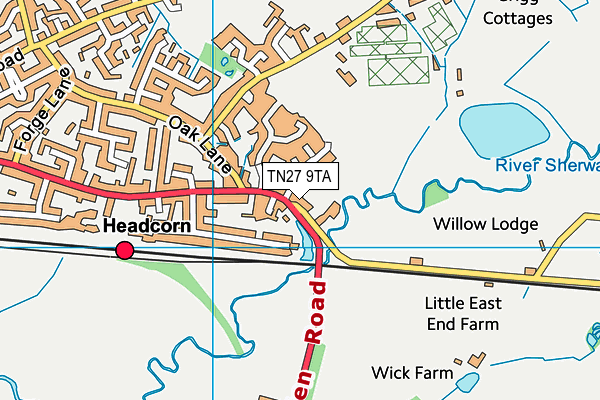 TN27 9TA map - OS VectorMap District (Ordnance Survey)