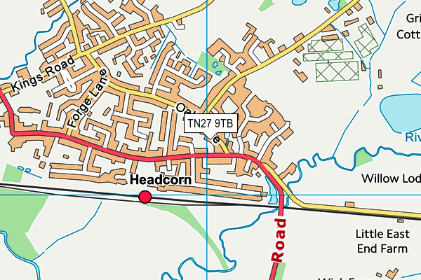 TN27 9TB map - OS VectorMap District (Ordnance Survey)