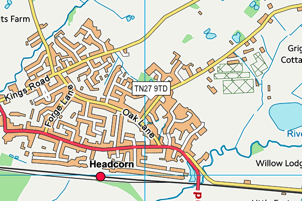 TN27 9TD map - OS VectorMap District (Ordnance Survey)