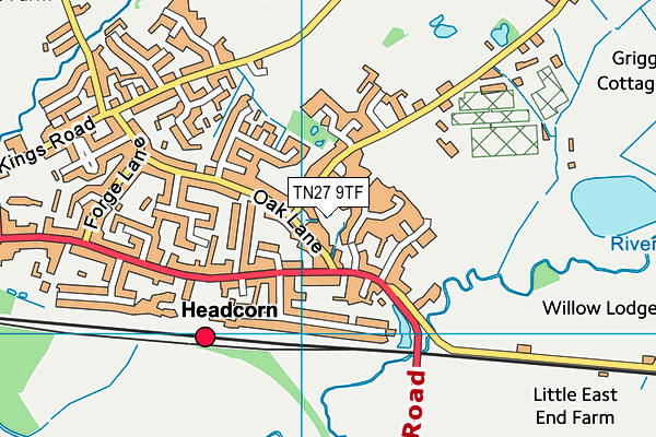 TN27 9TF map - OS VectorMap District (Ordnance Survey)