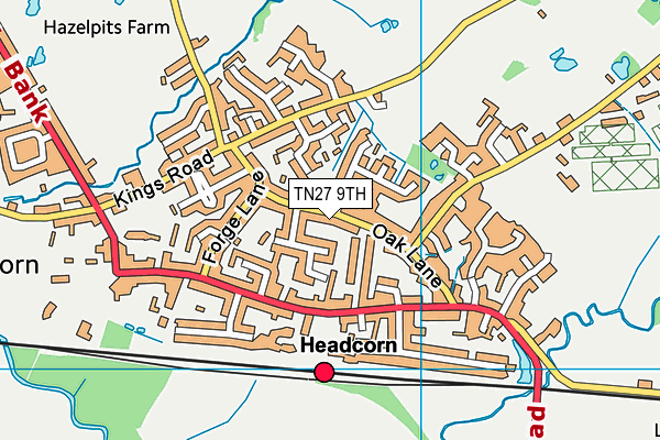 TN27 9TH map - OS VectorMap District (Ordnance Survey)