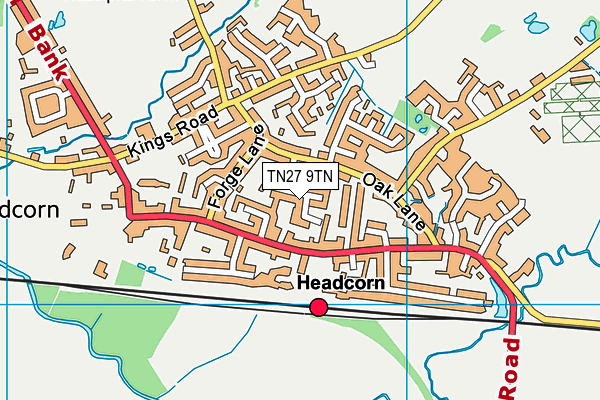 TN27 9TN map - OS VectorMap District (Ordnance Survey)