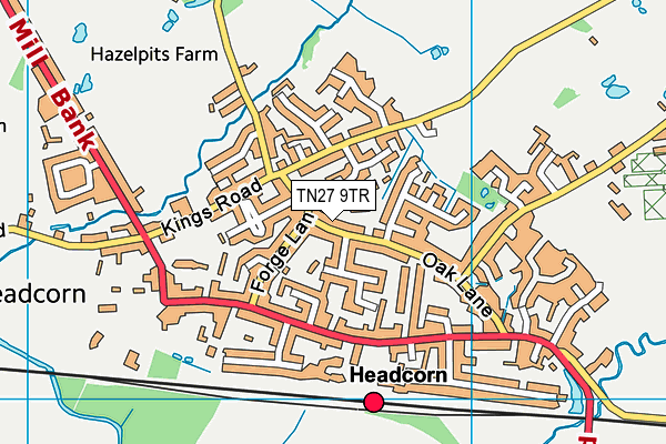 TN27 9TR map - OS VectorMap District (Ordnance Survey)