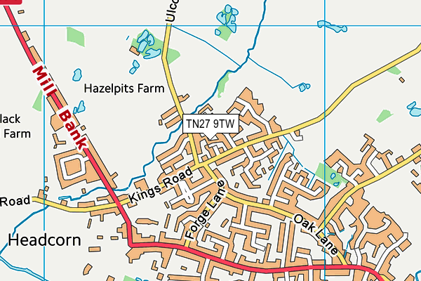 TN27 9TW map - OS VectorMap District (Ordnance Survey)