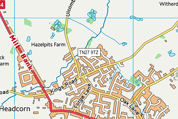 TN27 9TZ map - OS VectorMap District (Ordnance Survey)