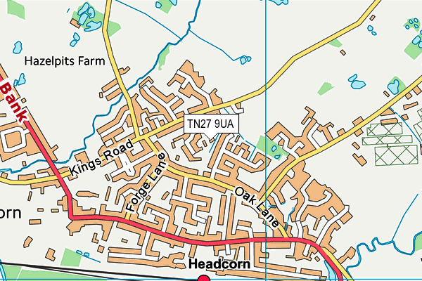 TN27 9UA map - OS VectorMap District (Ordnance Survey)