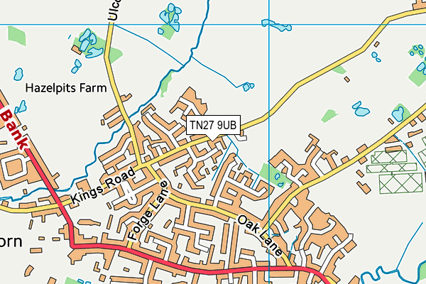 TN27 9UB map - OS VectorMap District (Ordnance Survey)