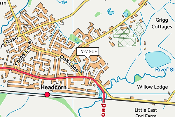 TN27 9UF map - OS VectorMap District (Ordnance Survey)