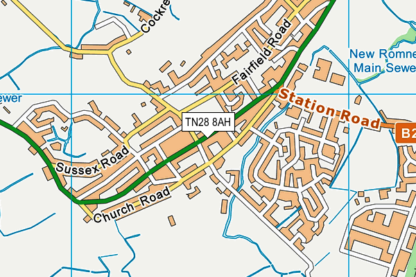 TN28 8AH map - OS VectorMap District (Ordnance Survey)