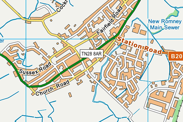 TN28 8AR map - OS VectorMap District (Ordnance Survey)