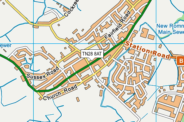 TN28 8AT map - OS VectorMap District (Ordnance Survey)