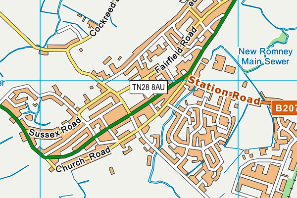 TN28 8AU map - OS VectorMap District (Ordnance Survey)