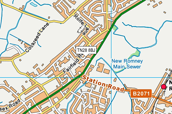 TN28 8BJ map - OS VectorMap District (Ordnance Survey)