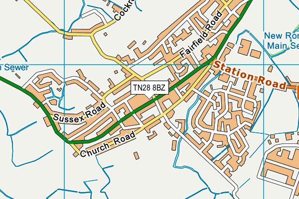 TN28 8BZ map - OS VectorMap District (Ordnance Survey)