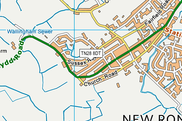 TN28 8DT map - OS VectorMap District (Ordnance Survey)