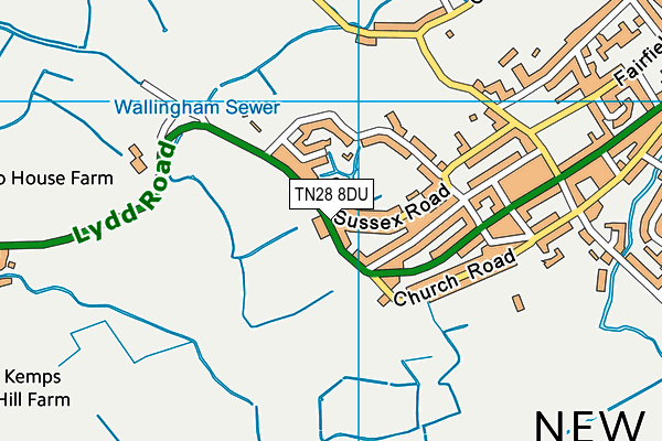 TN28 8DU map - OS VectorMap District (Ordnance Survey)