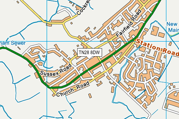 TN28 8DW map - OS VectorMap District (Ordnance Survey)