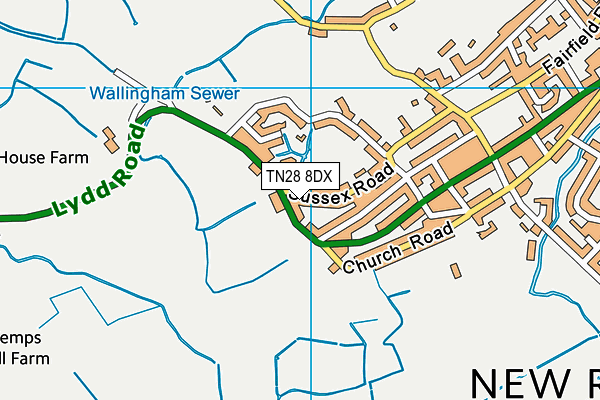 TN28 8DX map - OS VectorMap District (Ordnance Survey)