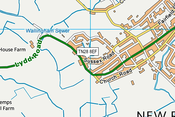 TN28 8EF map - OS VectorMap District (Ordnance Survey)