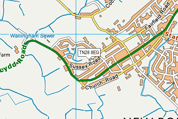 TN28 8EG map - OS VectorMap District (Ordnance Survey)