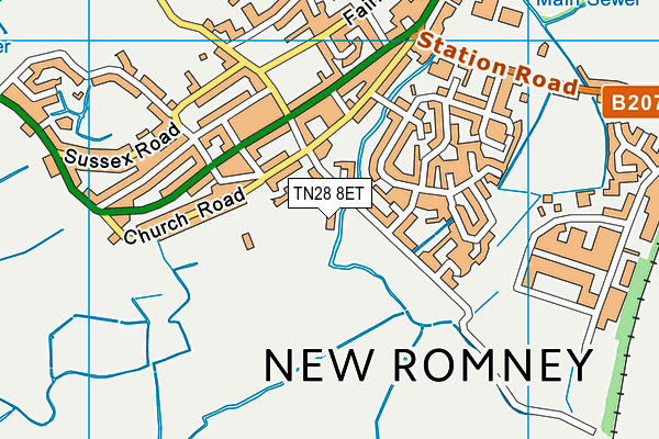 TN28 8ET map - OS VectorMap District (Ordnance Survey)