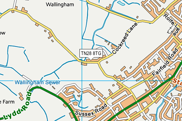 TN28 8TG map - OS VectorMap District (Ordnance Survey)