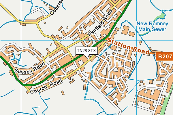 TN28 8TX map - OS VectorMap District (Ordnance Survey)