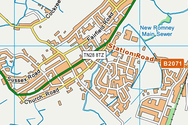 TN28 8TZ map - OS VectorMap District (Ordnance Survey)