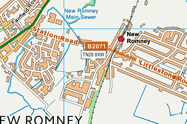 TN28 8XW map - OS VectorMap District (Ordnance Survey)