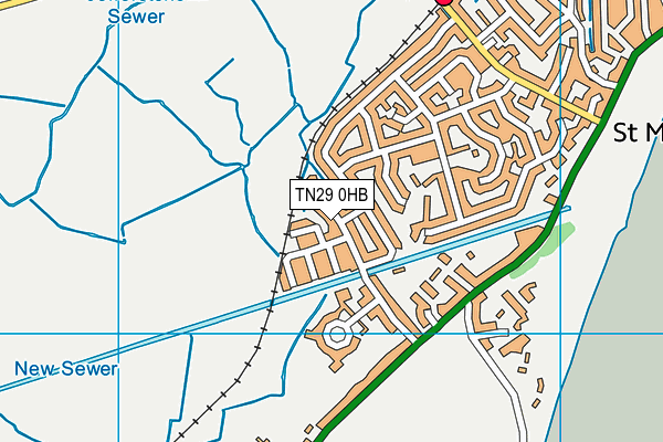 TN29 0HB map - OS VectorMap District (Ordnance Survey)