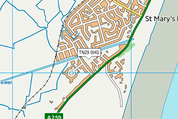 TN29 0HG map - OS VectorMap District (Ordnance Survey)