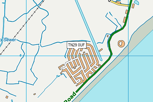 TN29 0UF map - OS VectorMap District (Ordnance Survey)